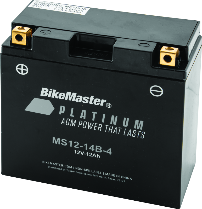 BikeMaster 780712 - BKM780712 - BikeMaster AGM Battery - MS12-14B-4 - Shipped in Europe - Tuningsupply.com