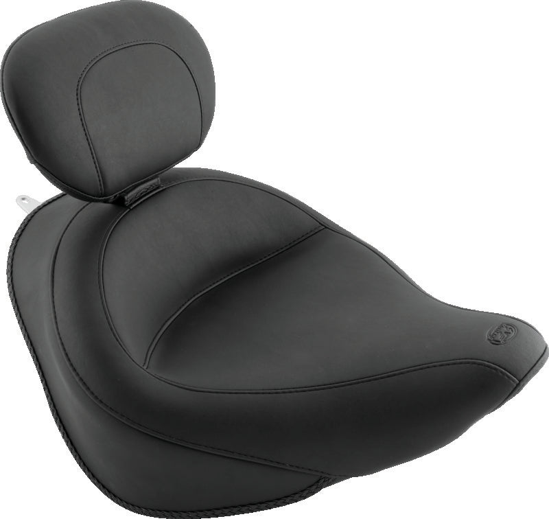 Mustang Motorcycle 79530 - MMP79530 - Mustang 06-17 Harley Softail Wide Tire (200mm) Wide Touring Solo Seat w/Driver Backrest - Black - Shipped in Europe - Tuningsupply.com