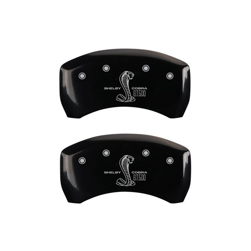 MGP 10010RGT5BK - MGP10010RGT5BK - MGP Rear set 2 Caliper Covers Engraved Rear GT500 Shelby & Cobra Black finish silver ch - Shipped in Europe - Tuningsupply.com