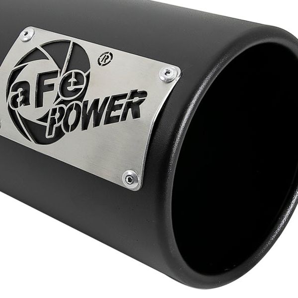 aFe 49T40501-B122 - AFE49T40501-B122 - aFe SATURN 4S 4in SS Intercooled Exhaust Tip - Black 4in In x 5in Out x 12in L Bolt-On - Shipped in Europe - Tuningsupply.com