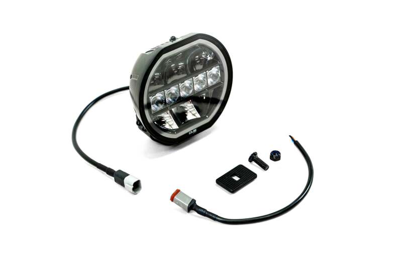 DV8 Offroad BE7RW108W-H - DVEBE7RW108W-H - DV8 Offroad 7in Halo Elite Round Light w/ Accent Halo - White/Amber - Shipped in Europe - Tuningsupply.com