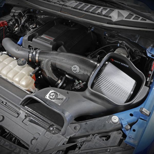 aFe 57-10010D - AFE57-10010D - aFe 17-20 Ford F-150/Raptor Track Series Carbon Fiber Cold Air Intake System With Pro DRY S Filters - Shipped in Europe - Tuningsupply.com