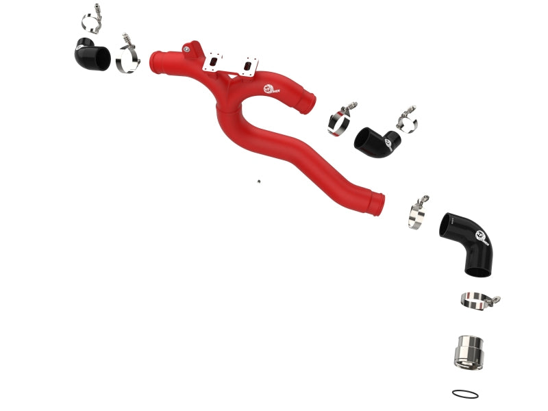 aFe 46-20508-R - AFE46-20508-R - AFE 2018-2020 Kia Stinger 19-22 G70 BladeRunner 3in Aluminum Hot Charge Pipe Red - Shipped in Europe - Tuningsupply.com