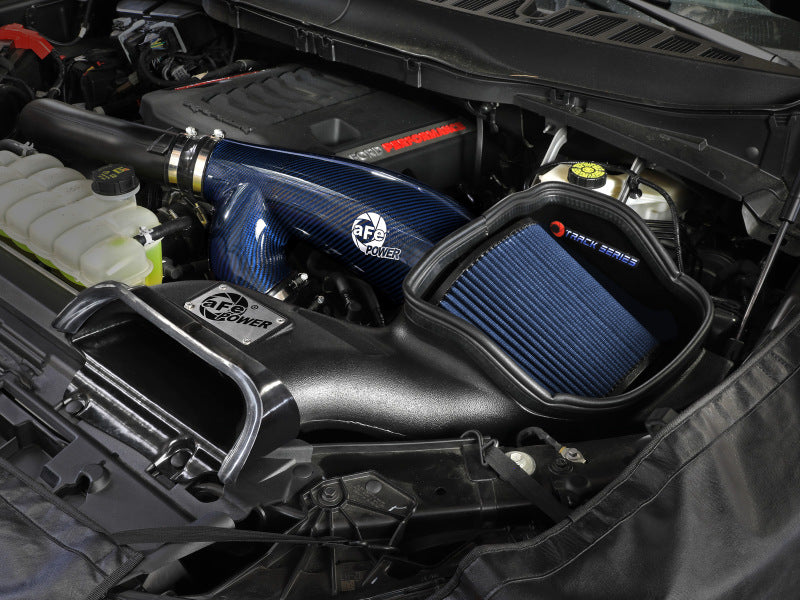 aFe 57-10031RL - AFE57-10031RL - aFe 17-24 Ford F-150 Track Series Blue Kevlar Carbon Fiber C/A Intake System w/Black Pro 5R Filter - Shipped in Europe - Tuningsupply.com