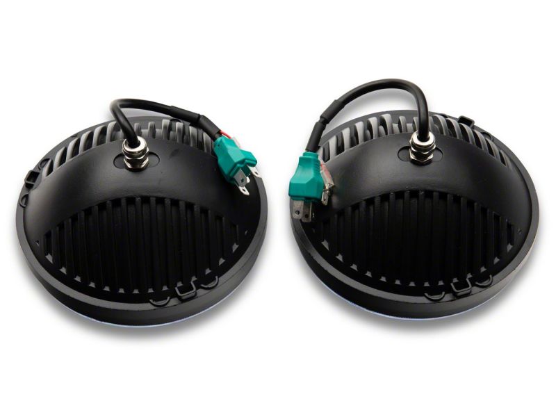 Raxiom J143372 - RAXJ143372 - Raxiom 97-18 Jeep Wrangler TJ & JK Axial 7-In LED Headlights w/ DRL - Black Housing (Clear Lens) - Shipped in Europe - Tuningsupply.com