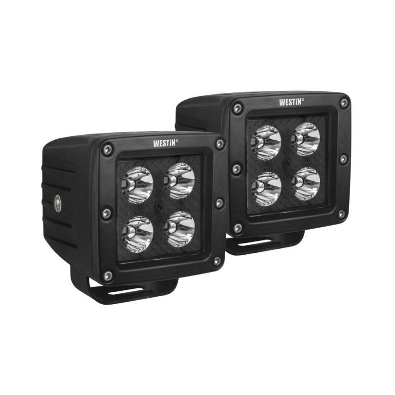 Westin 09-12205B-PR - WES09-12205B-PR - Westin HyperQ LED Auxiliary Lights 3in x 3in cube 20w Flood - Black - Shipped in Europe - Tuningsupply.com