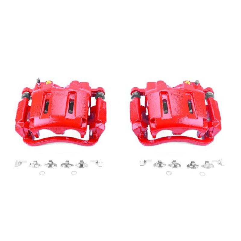 PowerStop S5022 - PSBS5022 - Power Stop 05-12 Ford F-250 Super Duty Front Red Calipers w/Brackets - Pair - Shipped in Europe - Tuningsupply.com
