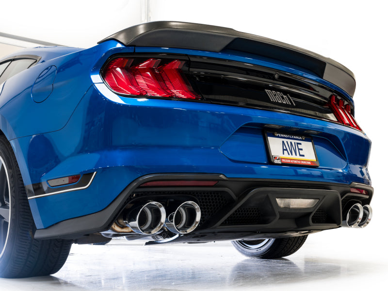 AWE Tuning 3025-42551 - AWE3025-42551 - AWE Tuning 21-23 Ford Mustang Mach 1 SwitchPath Cat-Back Exhaust w/ Quad Chrome Silver Tips - Shipped in Europe - Tuningsupply.com