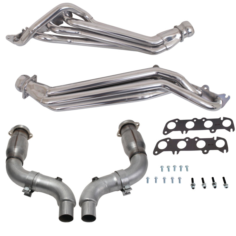 BBK 16336 - BBK16336 - BBK 15-23 Ford Mustang GT 1-3/4 Long Tube Headers w/High Flow Catted Mid Pipe (Silver Ceramic) - Shipped in Europe - Tuningsupply.com