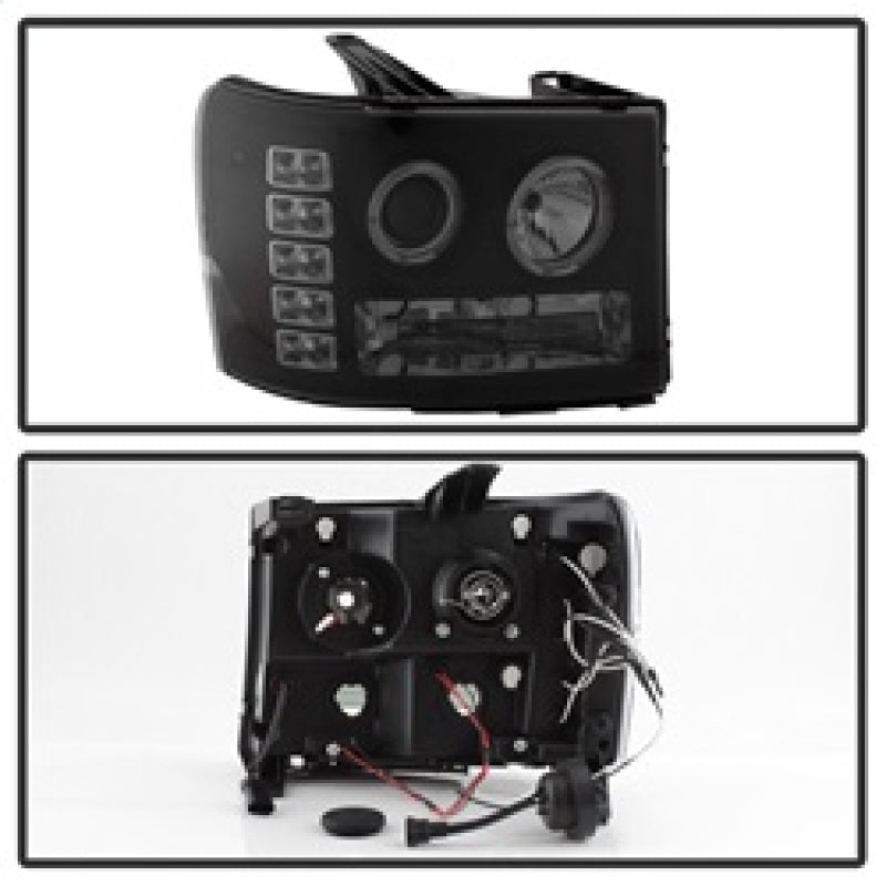 SPYDER 5078506 - SPY5078506 - Spyder GMC Sierra 1500/2500 07-13 Projector Headlights LED Halo- LED Blk Smke PRO-YD-GS07-HL-BSM - Shipped in Europe - Tuningsupply.com