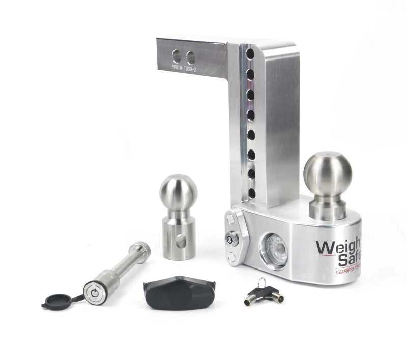 Weigh Safe WS8-2-KA - WEIWS8-2-KA - Weigh Safe 8in Drop Hitch w/Built-in Scale & 2in Shank (10K/12.5K GTWR) w/WS05 - Aluminum - Shipped in Europe - Tuningsupply.com