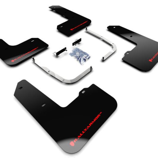 Rally Armor MF57-UR-BLK/RD - RALMF57-UR-BLK/RD - Rally Armor 19-22 Hyundai Veloster N Black UR Mud Flap w/ Red Logo - Shipped in Europe - Tuningsupply.com