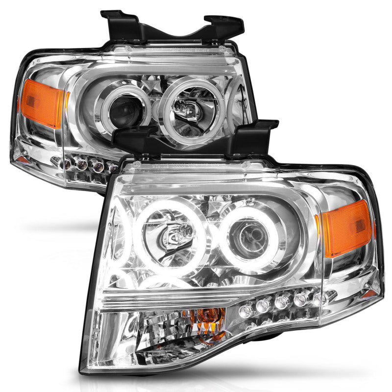 ANZO 111114 - ANZ111114 - ANZO 2007-2014 Ford Expedition Projector Headlights Chrome - Shipped in Europe - Tuningsupply.com