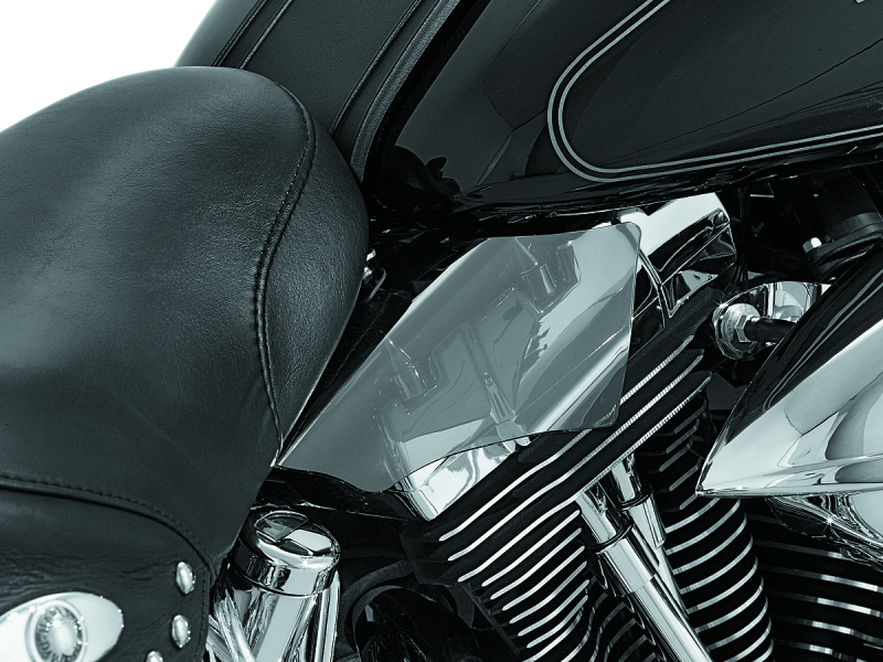 Kuryakyn 1186 - KUR1186 - Kuryakyn Saddle Shields Heat Deflectors 00-17 Softail Smoke - Shipped in Europe - Tuningsupply.com