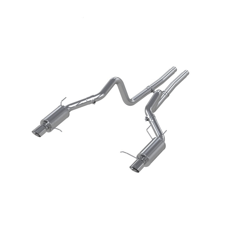 MBRP PS7258409 - MBRPS7258409 - MBRP 11-14 Ford Mustang GT 5.0L Dual Split Rear Street Version T409 3in Cat Back Exhaust System - Shipped in Europe - Tuningsupply.com
