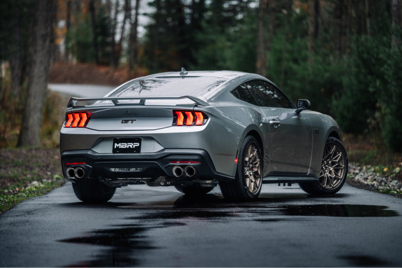 MBRP PS7282BLK - MBRPS7282BLK - MBRP 2024+ Ford Mustang 5.0L Blk Alum. SS 3in Cat-Back Exhaust w/ Quad Blk Tips (Valve Delete) - Shipped in Europe - Tuningsupply.com