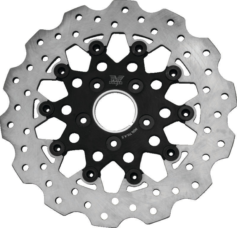 TwinPower 666848 - TWP666848 - Twin Power 84-17 BT Exc 11.8 and Lug Mount 84-13 XL Front 11.5 Scalloped Floating Rotor Black Mesh - Shipped in Europe - Tuningsupply.com