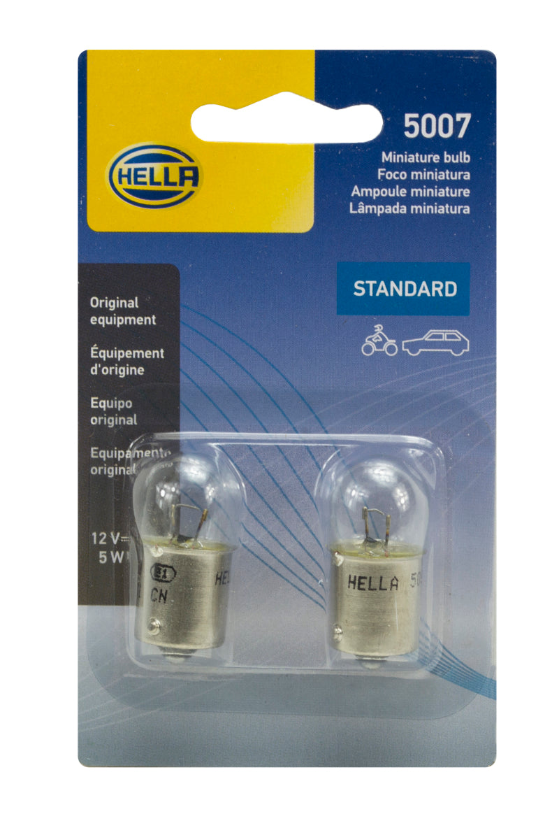Hella LA5007TB - HELLA5007TB - Hella Bulb 5007 12V 5W Ba15S B6 (2) - Shipped in Europe - Tuningsupply.com