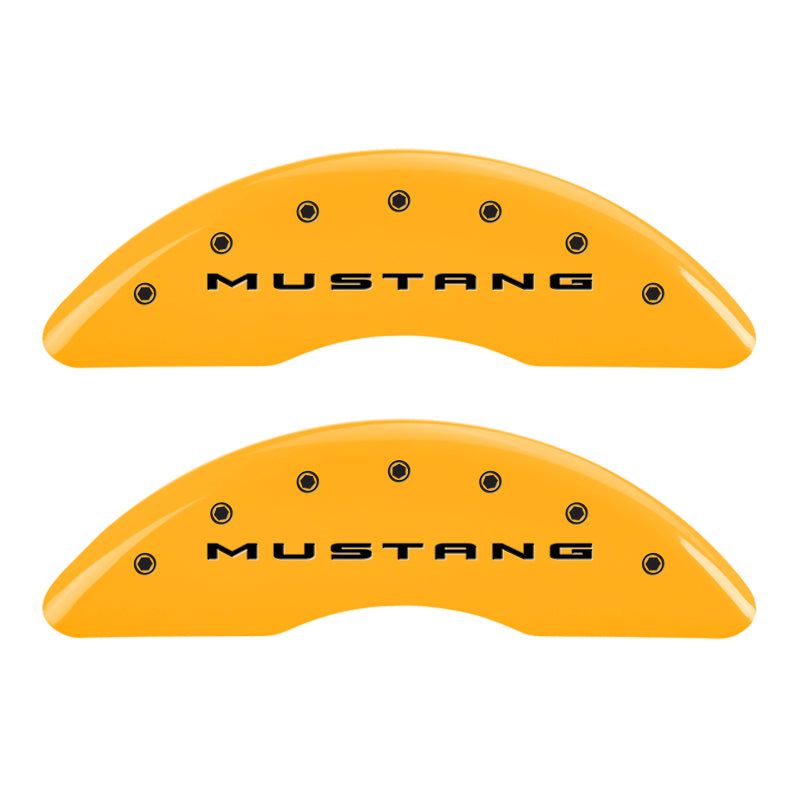 MGP 10200S2MGYL - MGP10200S2MGYL - MGP 4 Caliper Covers Engraved Front 2015/Mustang Engraved Rear 2015/GT Yellow finish black ch - Shipped in Europe - Tuningsupply.com