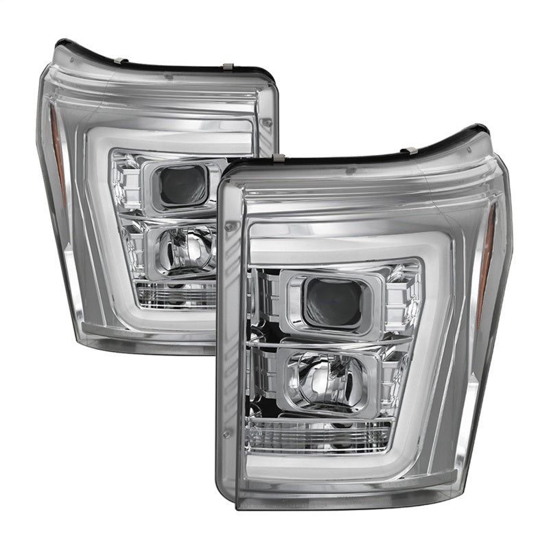 SPYDER 5084705 - SPY5084705 - Spyder 11-16 Ford F-250/F-350 V2 Projector Headlights - Light Bar DRL - Chrome PRO-YD-FS11V2-LB-C - Shipped in Europe - Tuningsupply.com