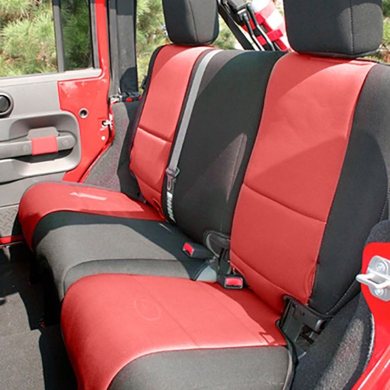 Rugged Ridge 13294.53 - RUG13294.53 - Rugged Ridge Seat Cover Kit Black/Red 07-10 Jeep Wrangler JK 2dr - Shipped in Europe - Tuningsupply.com