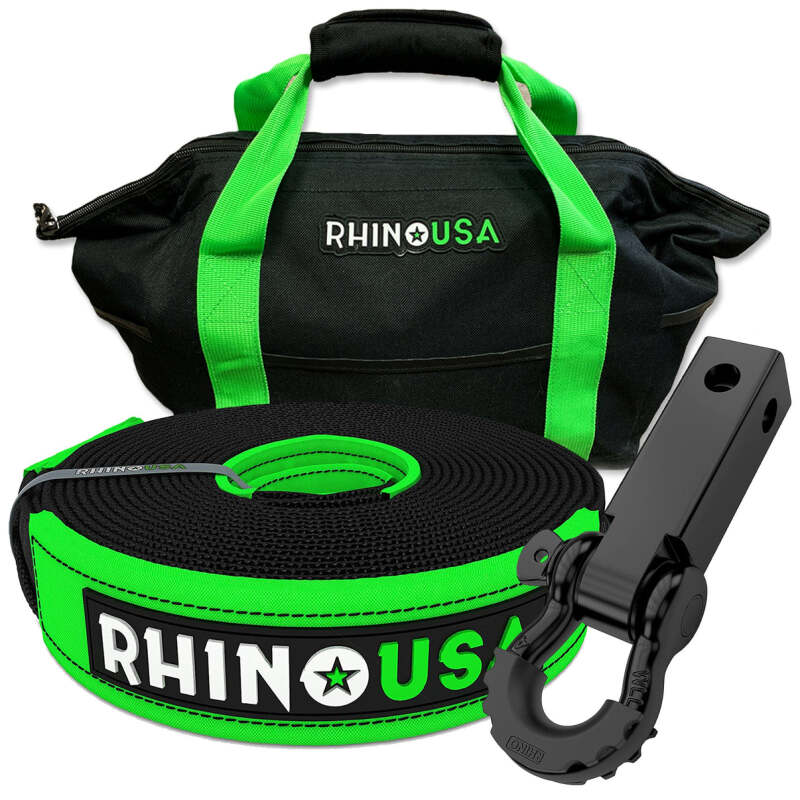 Rhino USA RNO-20STRAPHITCH - RSARNO-20STRAPHITCH - Rhino USA 20Ft Tow Strap/Hitch Combo - Shipped in Europe - Tuningsupply.com
