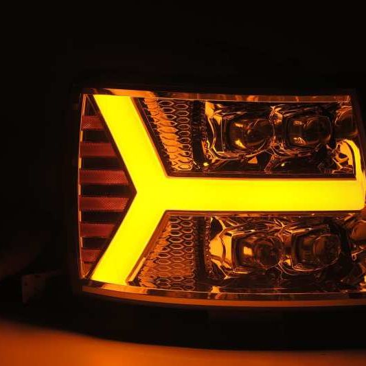 AlphaRex 880207 - ARX880207 - AlphaRex 07-13 Chevy 1500HD NOVA LED Proj Headlights Plank Style Chrm w/Activ Light/Seq Signal - Shipped in Europe - Tuningsupply.com