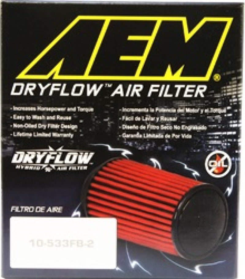 AEM Induction 21-203D - AEM21-203D - AEM Dryflow Air Filter AIR FILTER ASSY 3in X 5in Dryflow - Shipped in Europe - Tuningsupply.com
