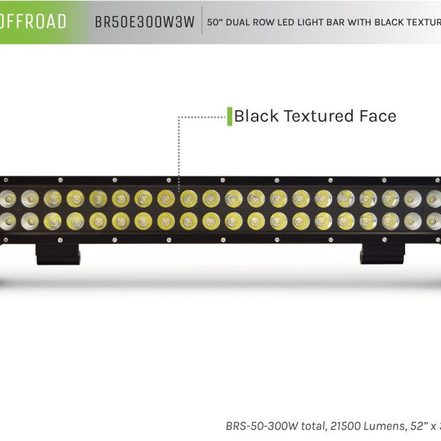 DV8 Offroad BR50E300W3W - DVEBR50E300W3W - DV8 Offroad BRS Pro Series 50in Light Bar 300W Flood/Spot 3W LED - Black - Shipped in Europe - Tuningsupply.com