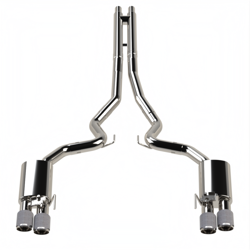 Kooks Headers 11514570 - KSH11514570 - Kooks 18-24 Ford Mustang GT 5.0 3in. Valved Touring Cat-Back Exhaust - Carbon Tips - Shipped in Europe - Tuningsupply.com
