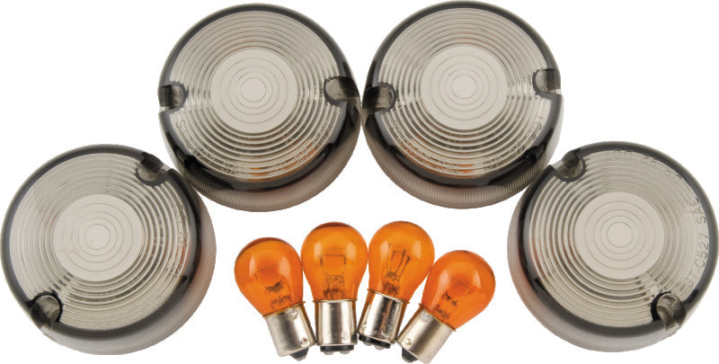 Bikers Choice 482544 - BKC482544 - Bikers Choice 86-99 FXST 86-01 FXD FXR XL Smoked Turn Signal Lens/Amber Bulb Kit Repl H-D 69306-02 - Shipped in Europe - Tuningsupply.com