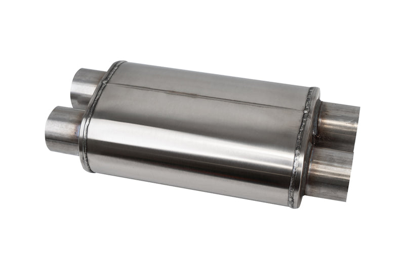 CORSA Performance PKM2020 - CORPKM2020 - Corsa Pro-Series 304SS Packed Resonator - 3.0in Dual Inlet / Dual Outlet - 19in OAL - Shipped in Europe - Tuningsupply.com