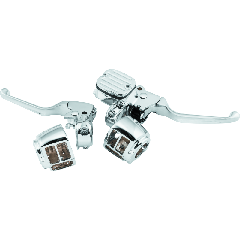 Bikers Choice 488730 - BKC488730 - Bikers Choice 96-06 Big Twin 96-03 XL With 9/16 Bore Master Cylinder Chrome Handlebar Control Kit - Shipped in Europe - Tuningsupply.com