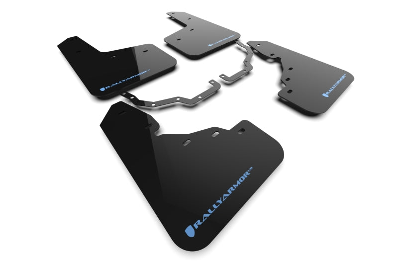 Rally Armor MF138-UR-BLK-LBL - RALMF138-UR-BLK-LBL - Rally Armor 22-25 Toyota Land Cruiser Black UR Mud Flap Light Blue Logo - Shipped in Europe - Tuningsupply.com