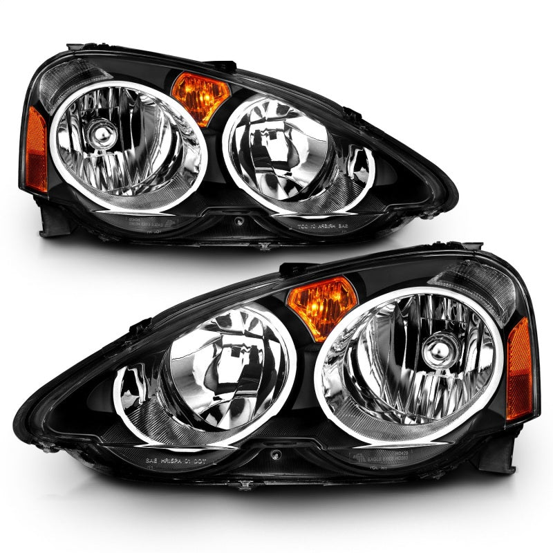 ANZO 121209 - ANZ121209 - ANZO 2002-2004 Acura RSX Crystal Headlights Black - Shipped in Europe - Tuningsupply.com