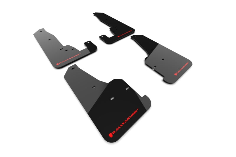 Rally Armor MF134-UR-BLK-RD - RALMF134-UR-BLK-RD - Rally Armor 18-22 Jeep Grand Cherokee SRT Trackhawk Black UR Mud Flap - Red Logo - Shipped in Europe - Tuningsupply.com