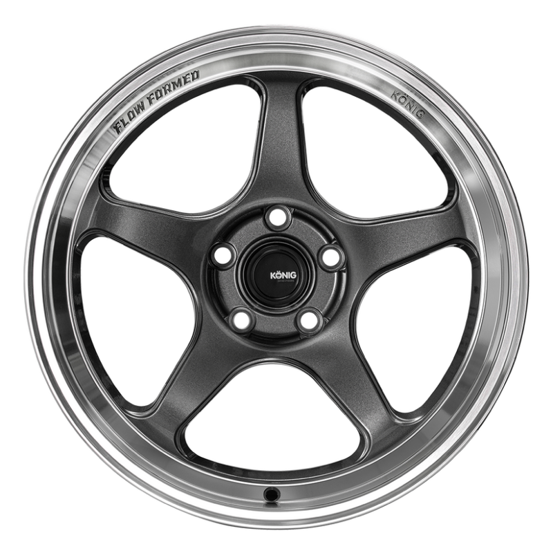 Konig HP88514356 - KNGHP88514356 - Konig Hyperspec 18x8 5X114.3 ET35 Anthracite Metallic Wheel w/ Mirror Machined Lip - Shipped in Europe - Tuningsupply.com