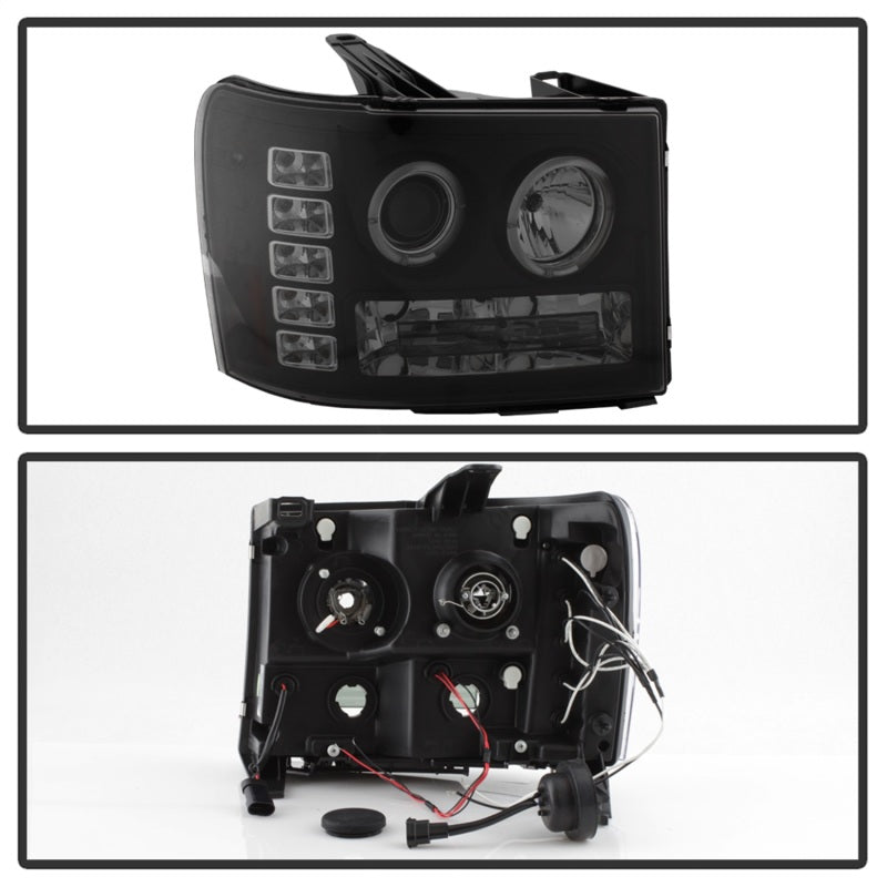 SPYDER 5078506 - SPY5078506 - Spyder GMC Sierra 1500/2500 07-13 Projector Headlights LED Halo- LED Blk Smke PRO-YD-GS07-HL-BSM - Shipped in Europe - Tuningsupply.com