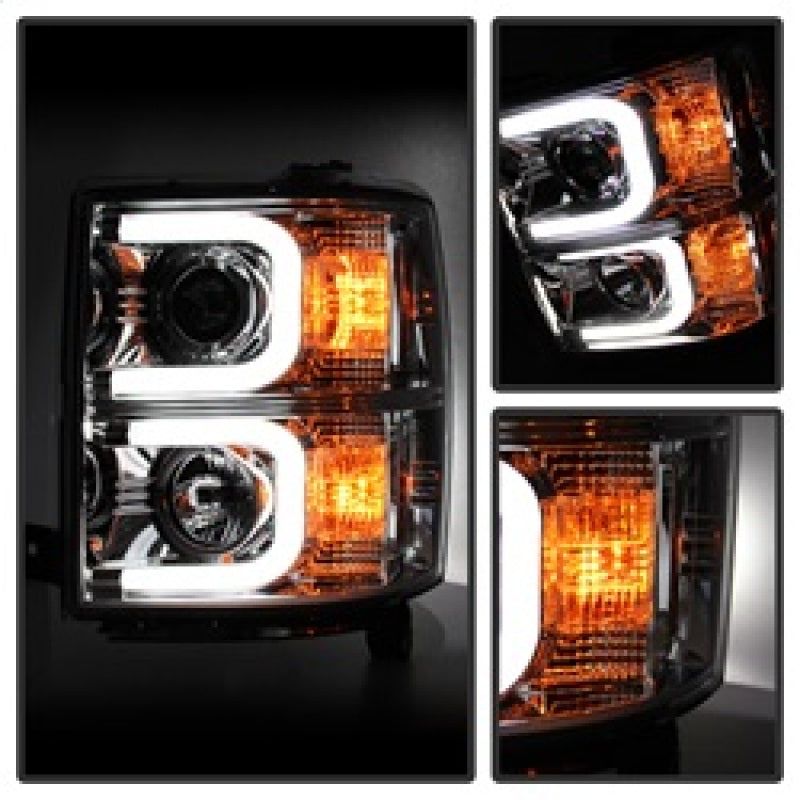 SPYDER 5079480 - SPY5079480 - Spyder Chevy Silverado 1500 14-16 Projector Headlights Light Bar DRL Chrm PRO-YD-CS14-LBDRL-C - Shipped in Europe - Tuningsupply.com