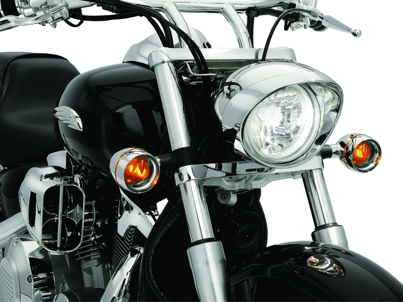 Kuryakyn 2270 - KUR2270 - Kuryakyn Deep Dish Bezels With Smoke Lenses Red Light - Shipped in Europe - Tuningsupply.com