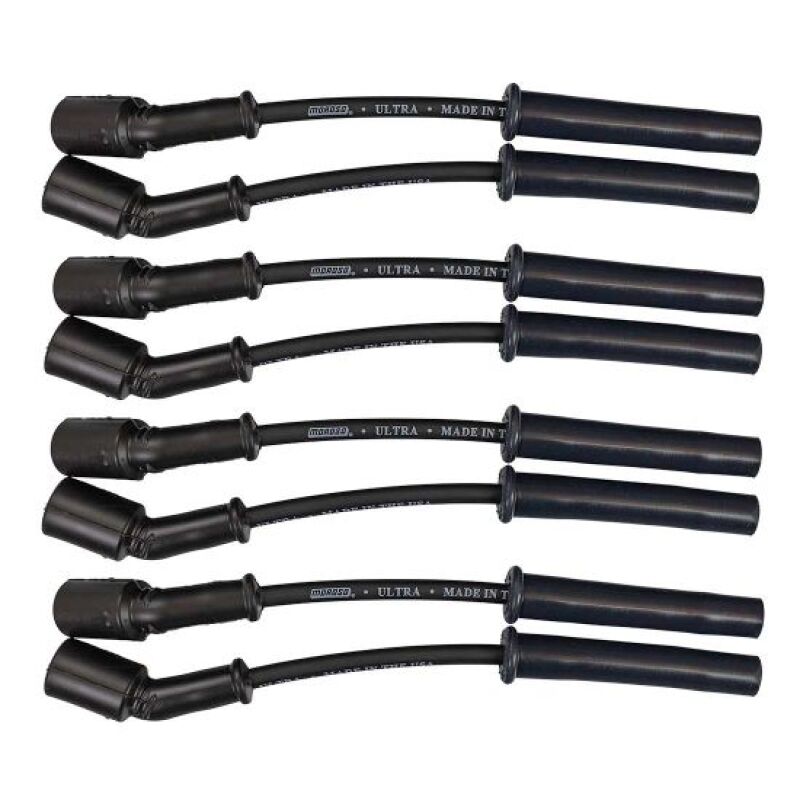 Moroso 51036 - MOR51036 - Moroso GM LS 5.7L/6.0L/6.2L/7.0L Ultra 350 8mm Multi-Angle Boot Ignition Spark Plug Wire Set - Black - Shipped in Europe - Tuningsupply.com
