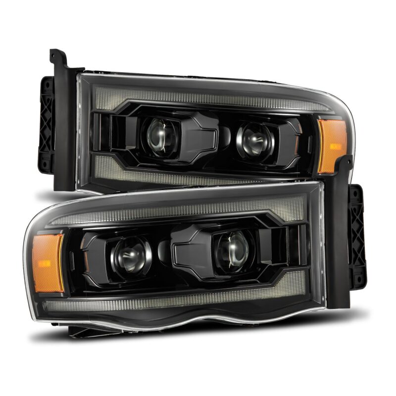 AlphaRex 880569 - ARX880569 - AlphaRex 02-05 Dodge Ram 1500 LUXX LED Proj Headlights Alpha Black w/Activ Light/Seq Signal - Shipped in Europe - Tuningsupply.com
