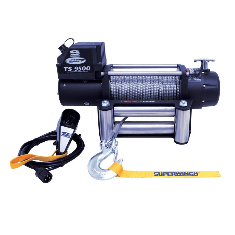 Superwinch - SUW1595200 - Superwinch 9500 LBS 12V DC 11/32in x 95ft Steel Rope Tiger Shark 9500 Winch - Shipped in Europe - Tuningsupply.com