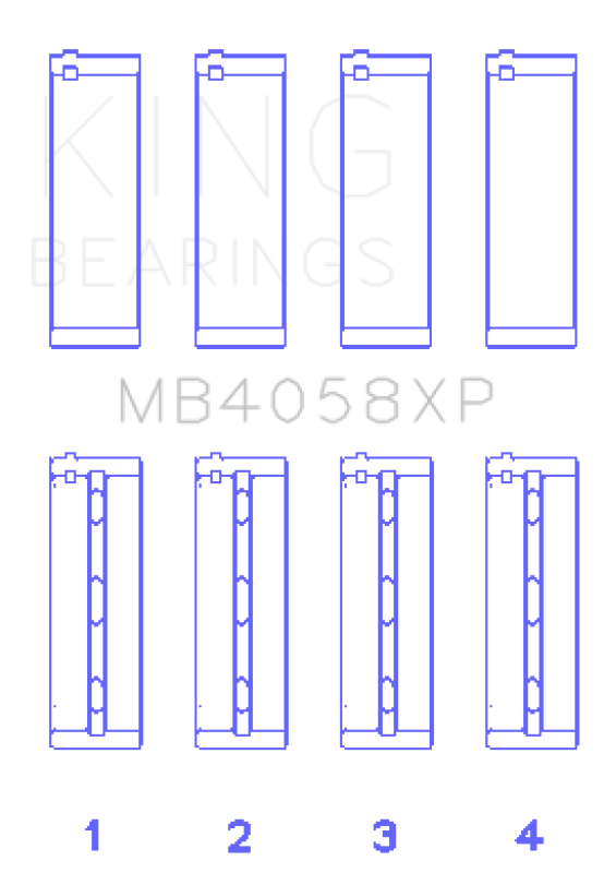 King Engine Bearings GMB4058XP.026 - KINGMB4058XP.026 - King Engine Bearings Nissan VQ35DE Performance Main Bearing Set - Size +.026mm - Shipped in Europe - Tuningsupply.com