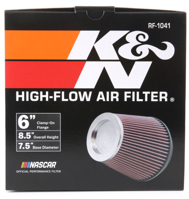 K&N Engineering RF-1041 - KNNRF-1041 - K&N Round Tapered Universal Air Filter 6 inch Flange 7 1/2 inch Base 5 inch Top 7 1/2 inch Height - Shipped in Europe - Tuningsupply.com