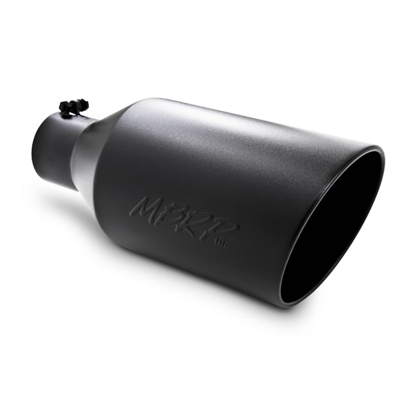 MBRP PT5128BLK - MBRPT5128BLK - MBRP Universal Tip 8in O.D. Rolled End 4in inlet 18in length Black - Shipped in Europe - Tuningsupply.com