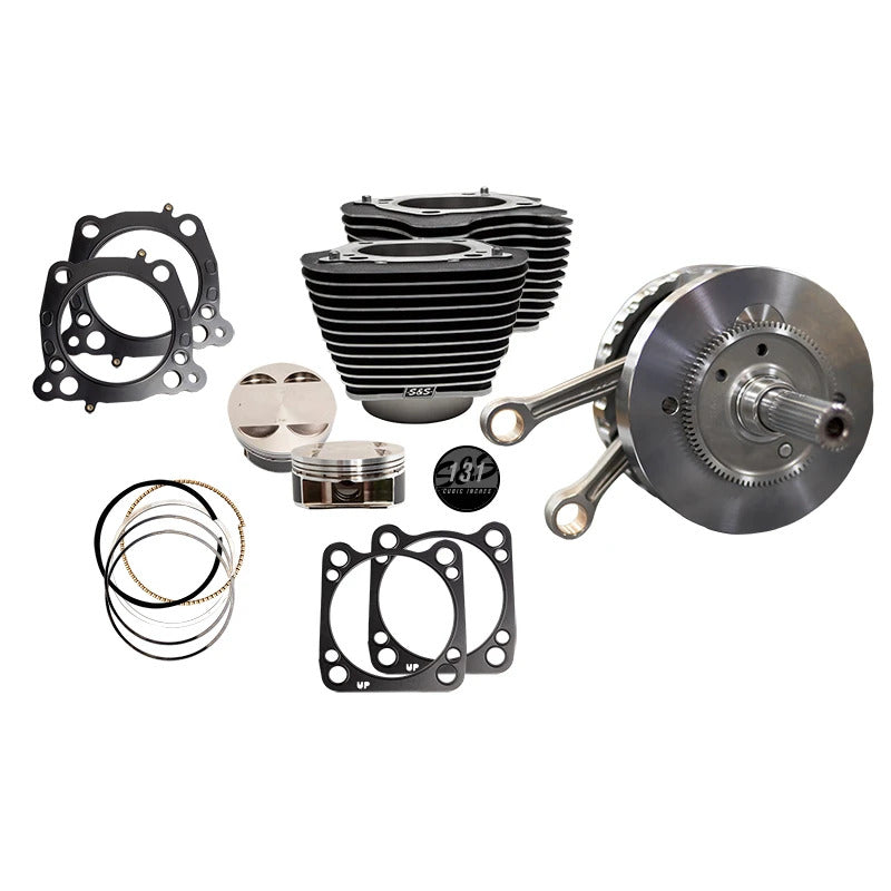 S&S Cycle 320-0621 - SSC320-0621 - S&S Cycle 2017+ M8 131in 4-5/8in Stroke Hot Set Up Kit - Wrinkle Black w/ Highlight - Shipped in Europe - Tuningsupply.com