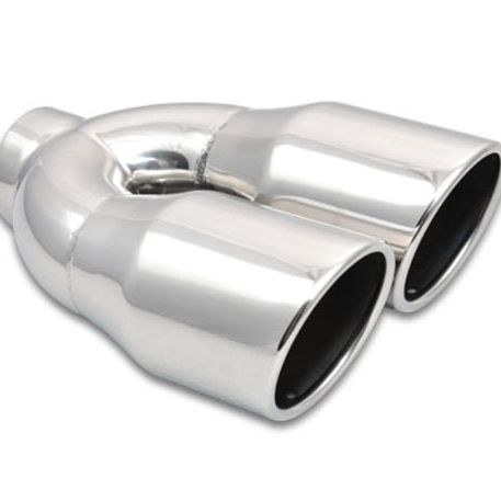 Vibrant 1326 - VIB1326 - Vibrant 2.5in ID Dual 3.5in OD Round SS Exhaust Tip (Single Wall Angle Cut) - Shipped in Europe - Tuningsupply.com