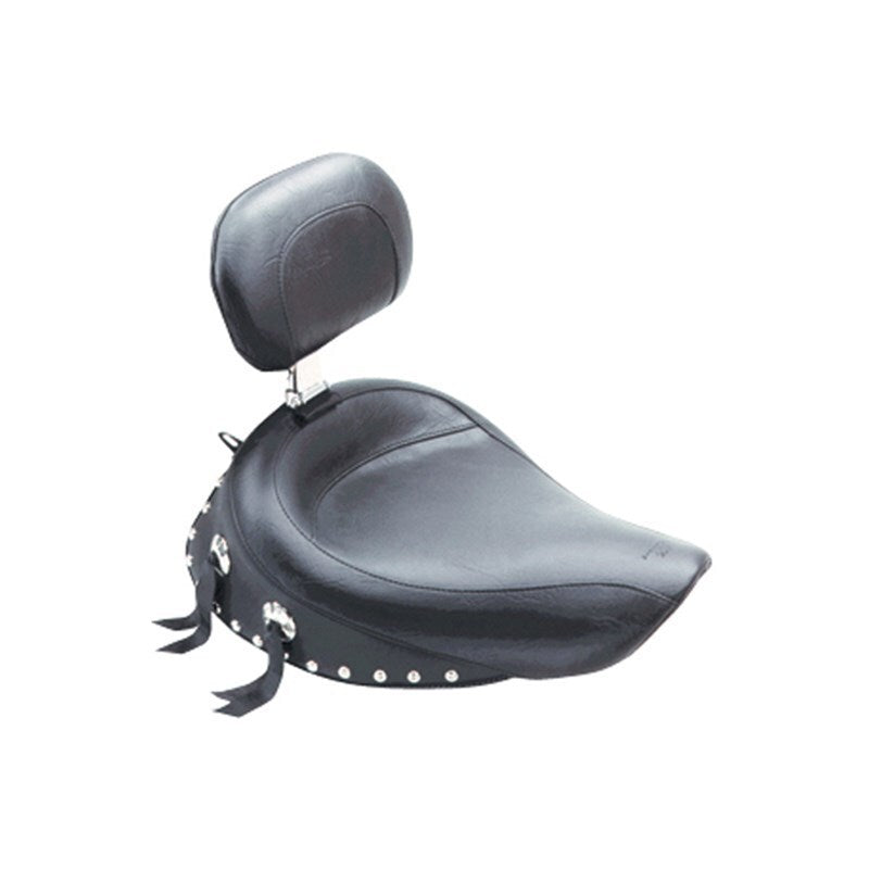 Mustang Motorcycle 79346 - MMP79346 - Mustang 06-17 Harley Dyna Wide Touring Solo Seat w/Driver Backrest w/Studs - Black - Shipped in Europe - Tuningsupply.com