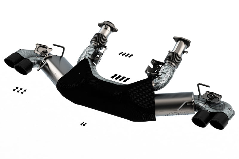 Borla 140839BC - BOR140839BC - Borla 2020 Chevrolet Corvette C8 6.2 ATAK 3in Exhaust System Dual Round Rolled A/C Black Chrome Tips - Shipped in Europe - Tuningsupply.com